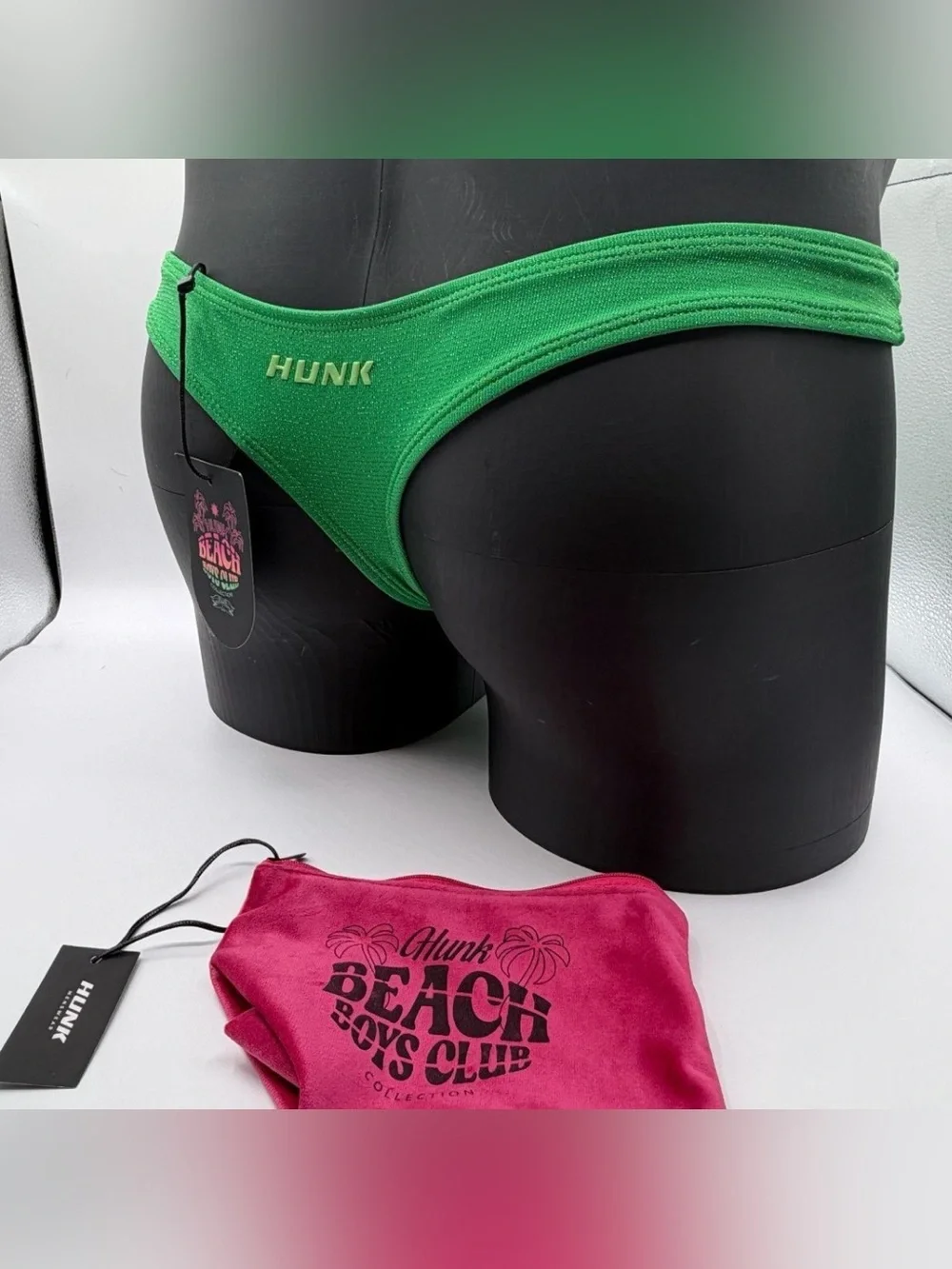 new with tags medium hunk menswear swimwear citrussurf green swim thong bikini